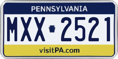 PA license plate MXX2521