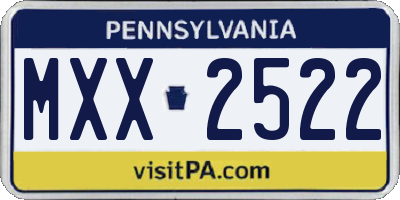 PA license plate MXX2522