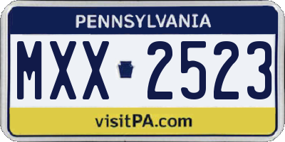 PA license plate MXX2523