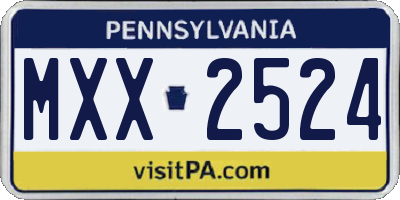 PA license plate MXX2524