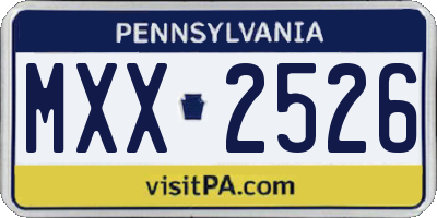 PA license plate MXX2526