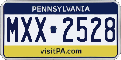 PA license plate MXX2528