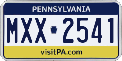 PA license plate MXX2541