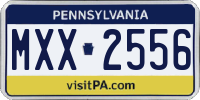 PA license plate MXX2556