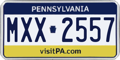 PA license plate MXX2557