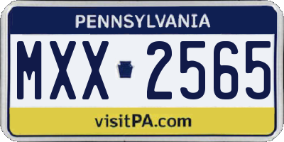PA license plate MXX2565