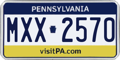 PA license plate MXX2570