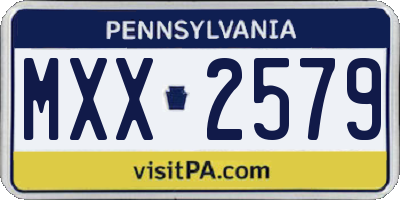 PA license plate MXX2579