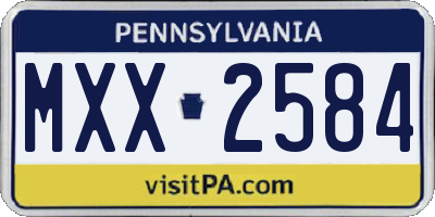 PA license plate MXX2584