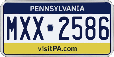 PA license plate MXX2586