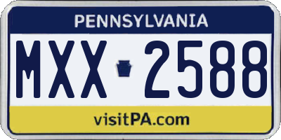 PA license plate MXX2588