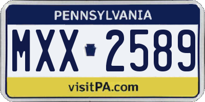 PA license plate MXX2589
