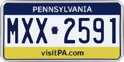PA license plate MXX2591