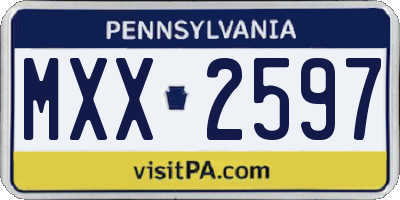 PA license plate MXX2597