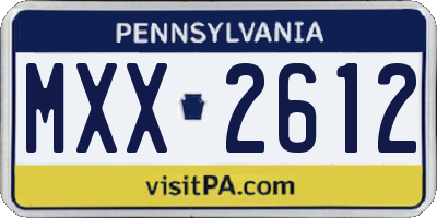 PA license plate MXX2612