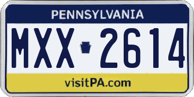 PA license plate MXX2614