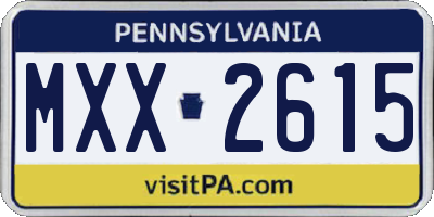 PA license plate MXX2615