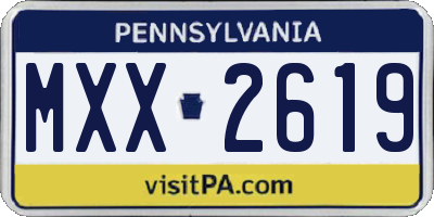 PA license plate MXX2619