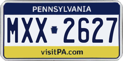 PA license plate MXX2627