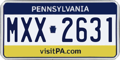 PA license plate MXX2631