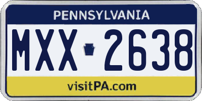 PA license plate MXX2638