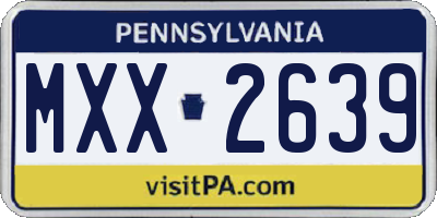 PA license plate MXX2639
