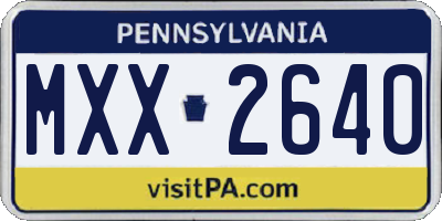 PA license plate MXX2640