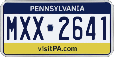 PA license plate MXX2641