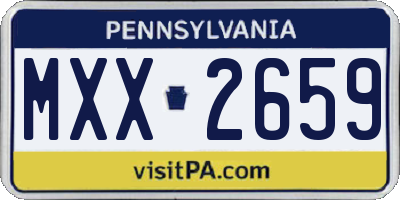 PA license plate MXX2659