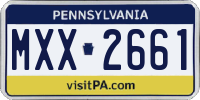 PA license plate MXX2661