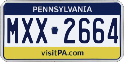 PA license plate MXX2664