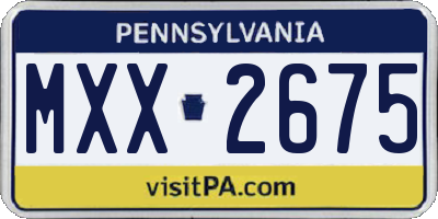 PA license plate MXX2675