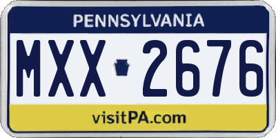 PA license plate MXX2676