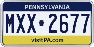 PA license plate MXX2677