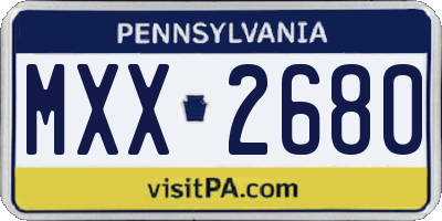 PA license plate MXX2680