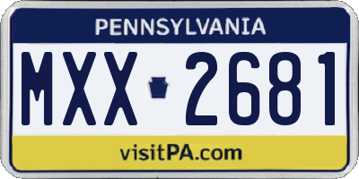 PA license plate MXX2681