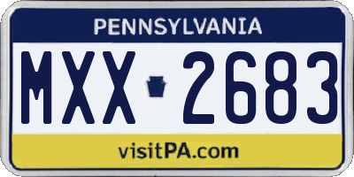 PA license plate MXX2683