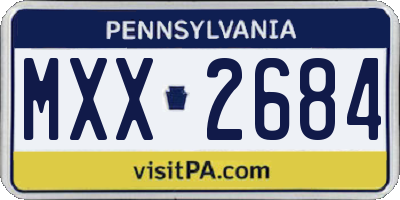 PA license plate MXX2684
