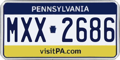 PA license plate MXX2686