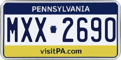 PA license plate MXX2690