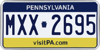 PA license plate MXX2695