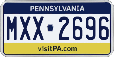 PA license plate MXX2696