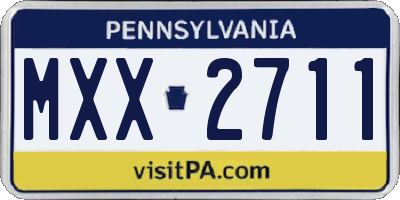 PA license plate MXX2711
