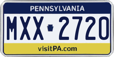 PA license plate MXX2720