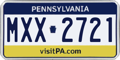 PA license plate MXX2721