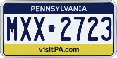 PA license plate MXX2723