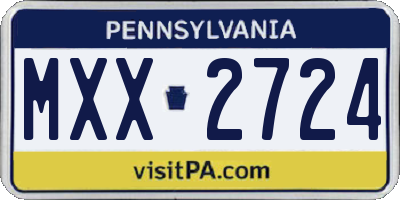 PA license plate MXX2724