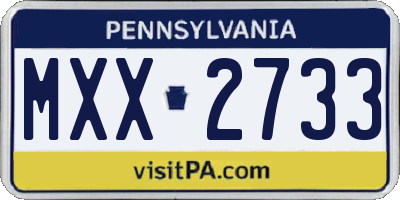 PA license plate MXX2733