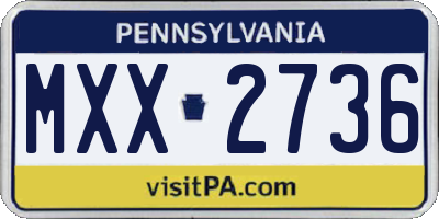 PA license plate MXX2736