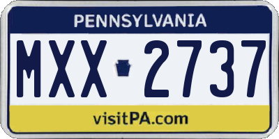 PA license plate MXX2737